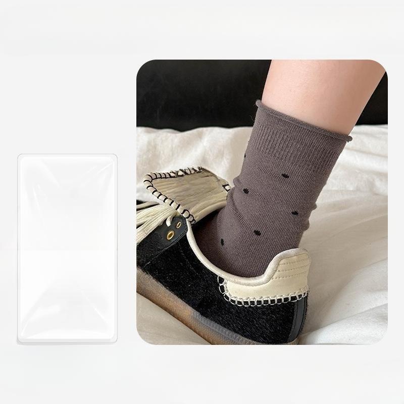 

Женские Осенние Новые Стильные Все Виды Повседневных Носков в Горошек с Подвернутым Краем, Впитывающие Пот, Дезодорирующие, В Тюбике, Махровые Хлопковые Носки 1 pair серый