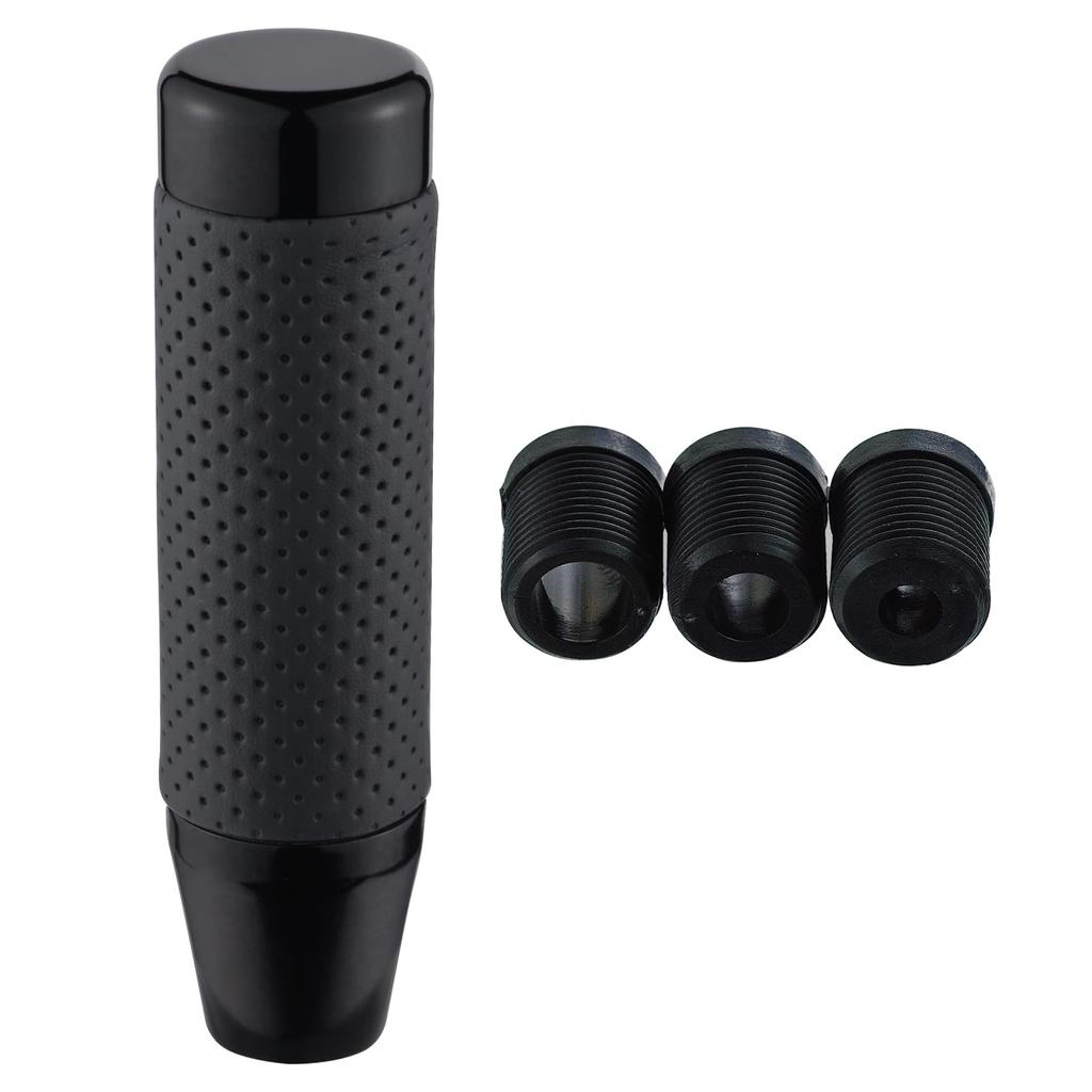 Abfer Leather Car Stick Shift Knob Weight Shifter Gear Knob Shift Lever Handle Head 130mm (Black)