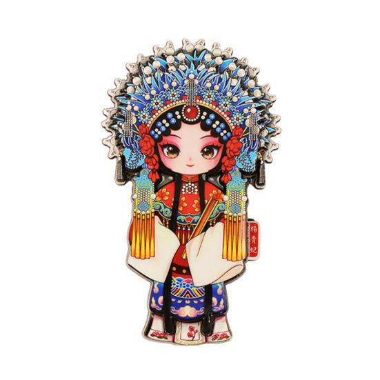 Peking Opera Character Refrigerator Magnet Chinese Style Wooden Peking Opera Role Fridge Magnet Home Kitchen