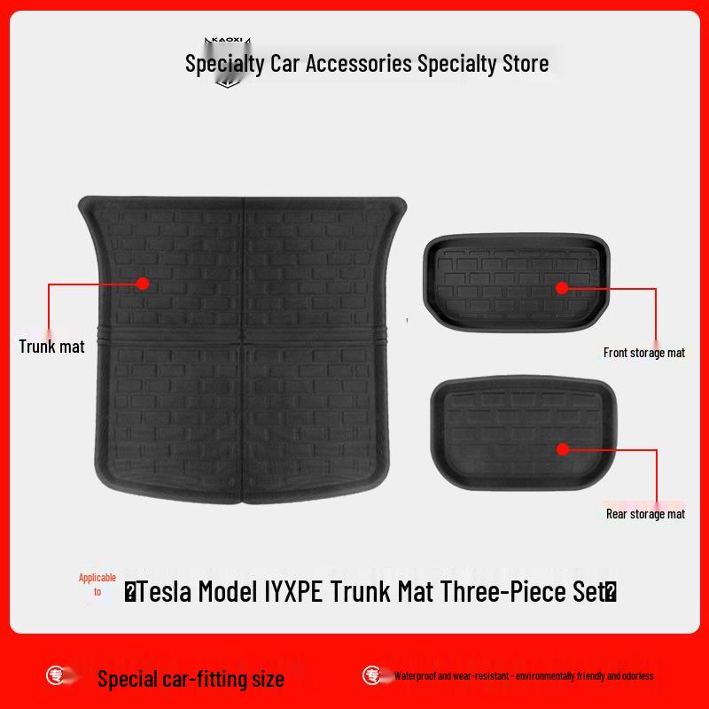 Eco-Friendly Waterproof XPE Car Floor Mats & Odorless Trunk Mat for Tesla Model 3/Y (L/R Drive)