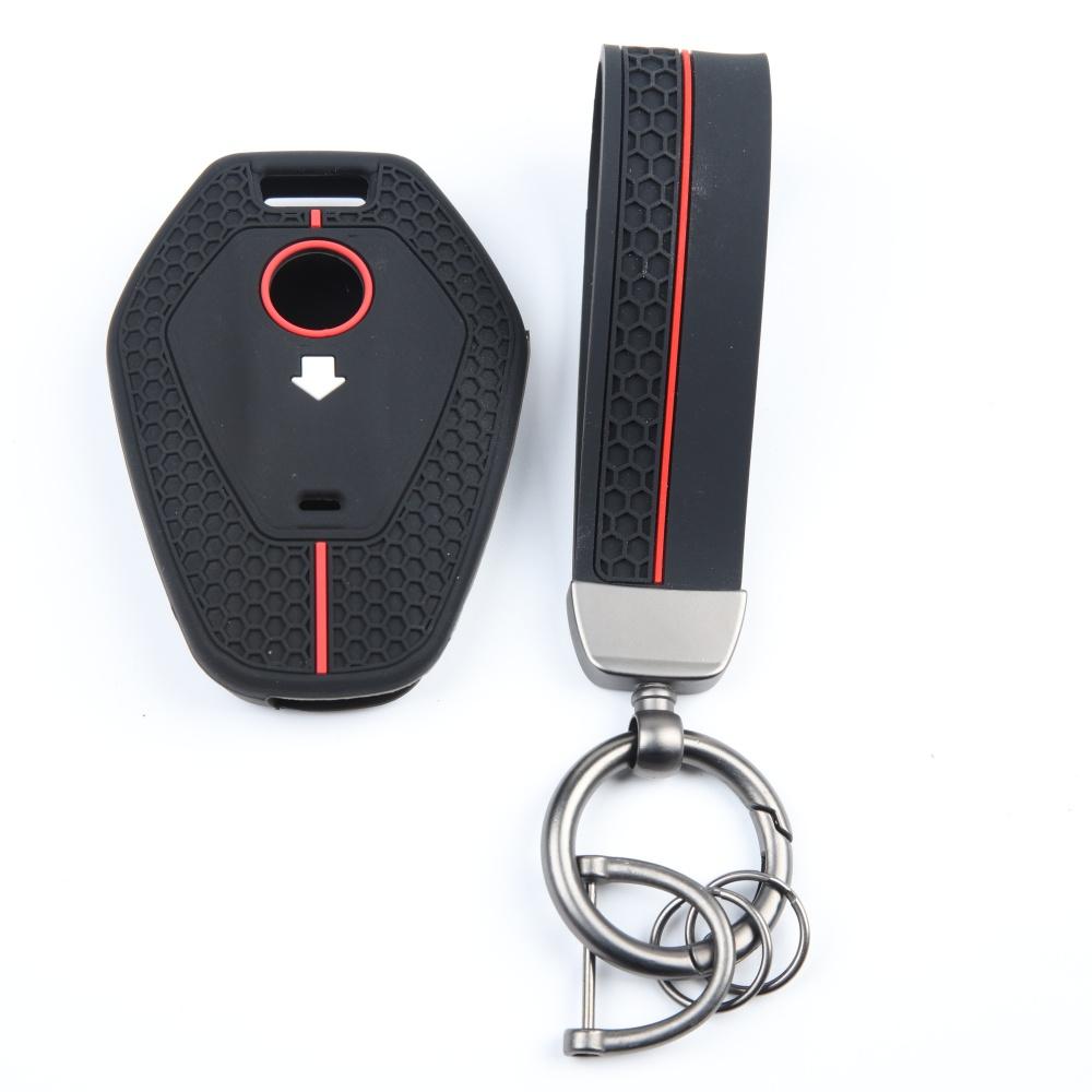 Key Case Cover for bmw with Keychain Anti-Scratch Guard Shockproof Protection Soft Grip Texture Responsive Button Touch Dust Resistant Cover