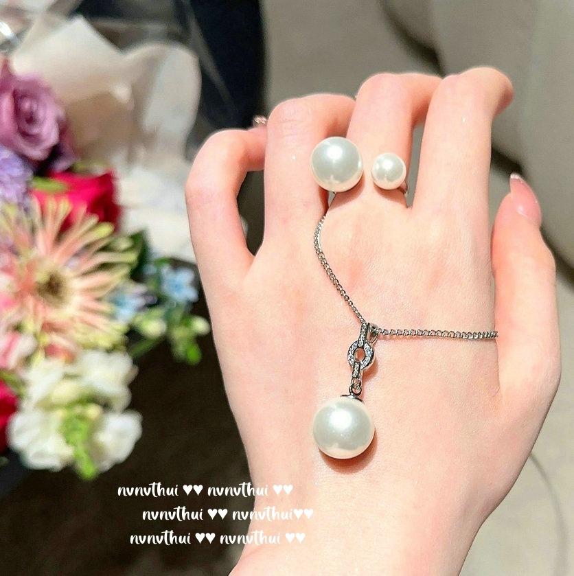 Mermaid Tears, Ring Pearls, Gem Necklace, Tahiti, Deep Sea Beads, Aobai Ring, Sweater Chain