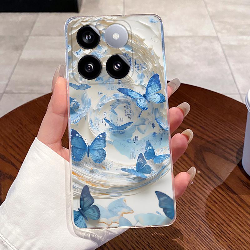 Jelly Casing For Xiaomi 14T 14TPro Clear Silicone Soft TPU Back Cover For Xiaomi 14T Pro Cute Cat Rabbit Heart Protective Case