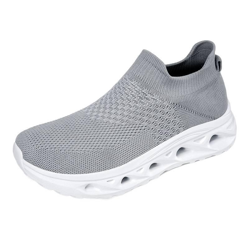 Wide Head Fly-Woven Casual Sports Shoes, Couples One-Pedal Lazy Shoes, Large Size Men'S Mesh Running Shoes