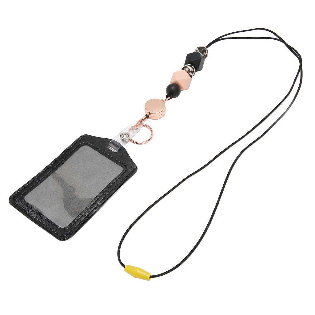 Silicone Retractable Bded Lanyard with Transparent ID Holder Multi Purpose Badge Holder for Students Worker