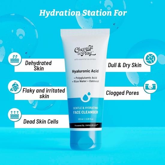 Chemist At Play Gentle & Hydrating Face Cleanser + Gentle Exfoliating Face Scrub with Mandelic Acid |Dry Skin| (100ml Each) | Pack of 2