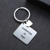 2026 Graduation Gifts Keychain Rectangle ID Tag Keychain Stainless Steel Key Ring for Women Men Collar Accessories Gift