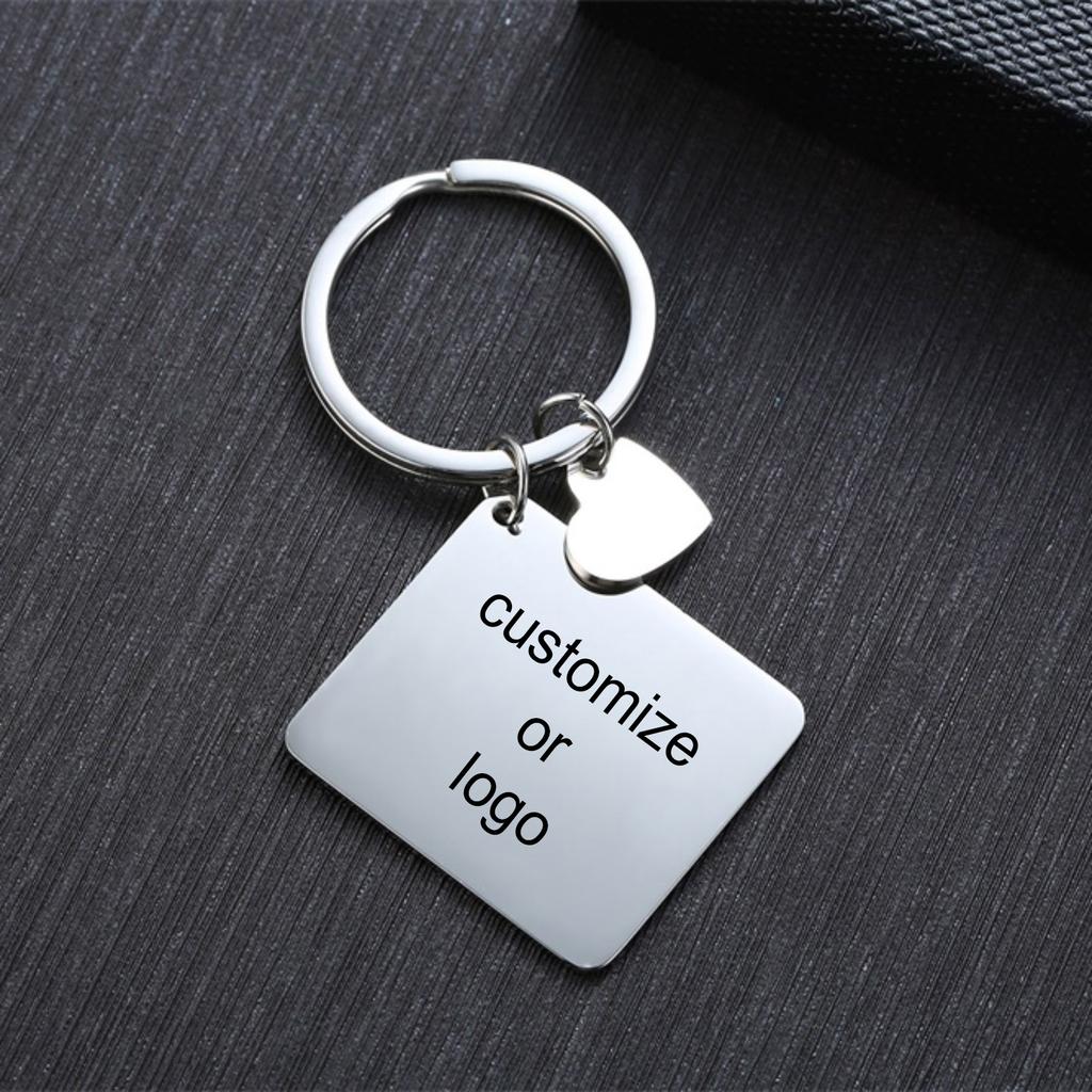2026 Graduation Gifts Keychain Rectangle ID Tag Keychain Stainless Steel Key Ring for Women Men Collar Accessories Gift