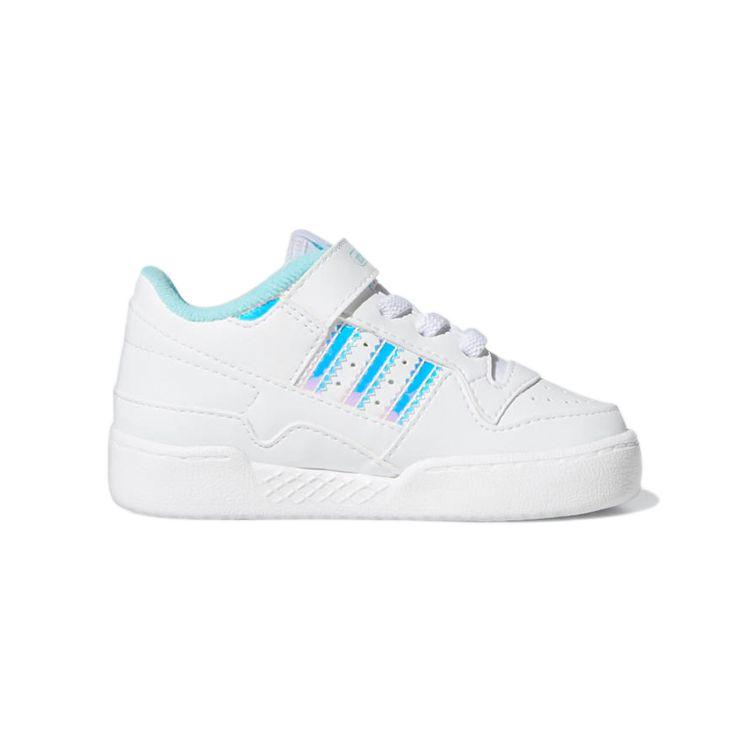 Adidas Originals Forum Iridescent Velcro Thick Sole Comfortable Versatile Casual Low Top Skate Shoes Baby Sneaker White Blue GZ8847
