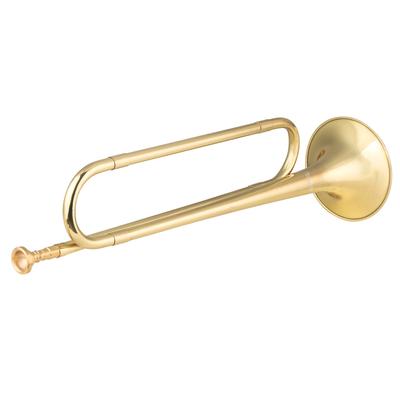 Brass C Bugle Call Gold-Plated Trumpet Cavalry Horn with Mouthpiece Musical Instrument for