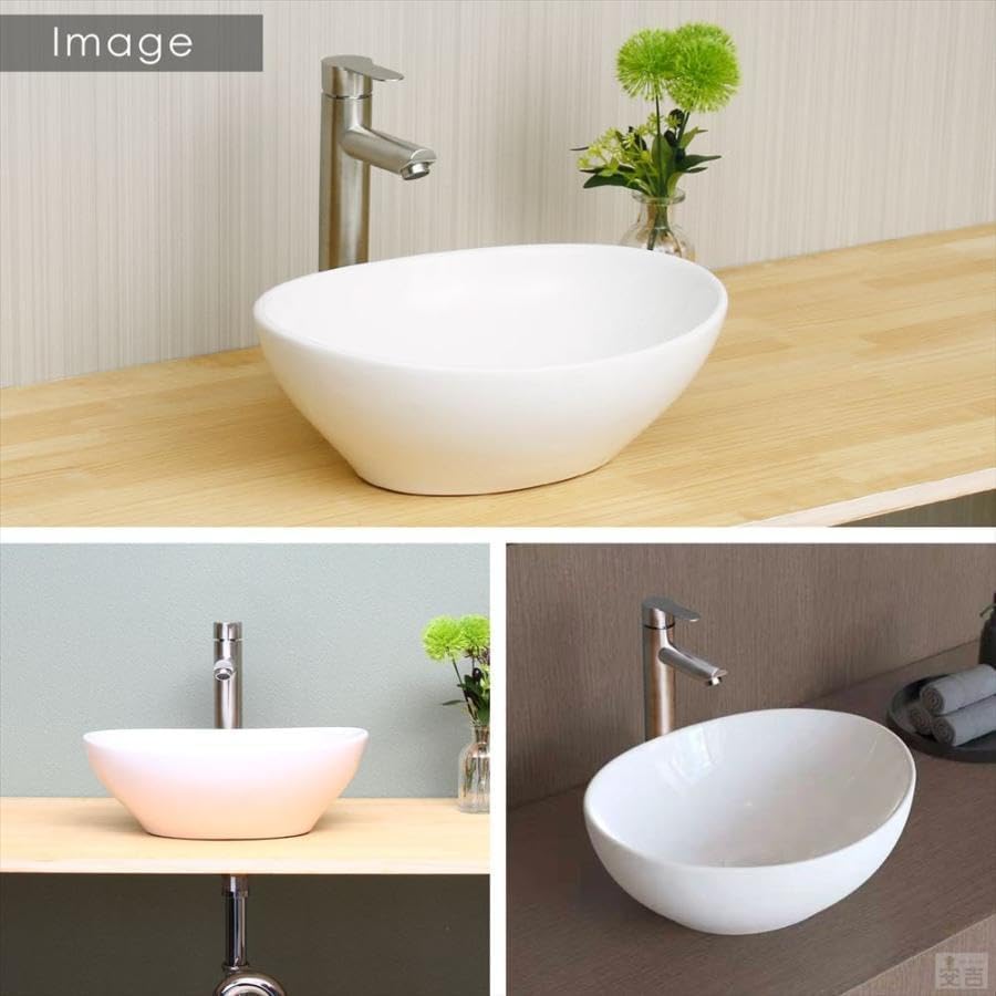 Set Washbowl Ceramic Drain Fitting Luxurious Mixing Faucet Stylish [Drain Included] 413314CM
