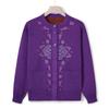 Grandma Autumn and Winter Sweater Women's Middle-aged and Old Knitted Sweater Fleece Cardigan Jacket the Elderly Mother's New Thickened Top