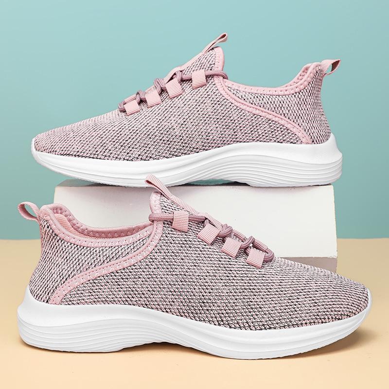 

Single shoes women s summer new women s casual shoes outdoor versatile fashion student fly-woven mesh sneakers women 44 розовый