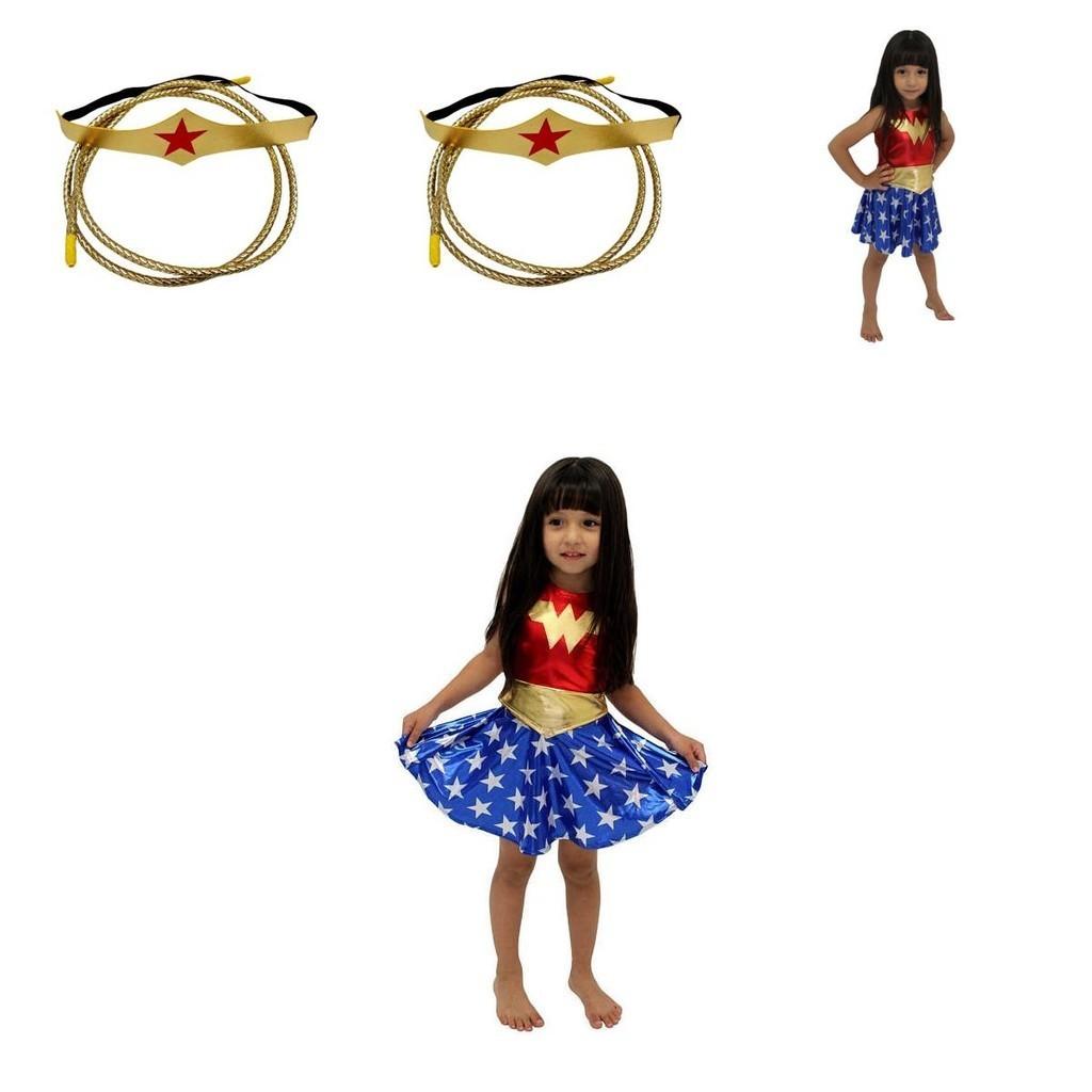 Wonder Woman Baby Costume Dress With Rope For Superhero Girls