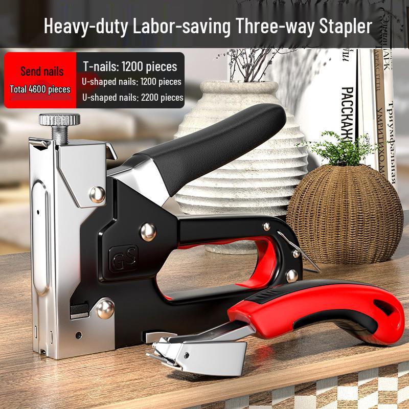 U-Shaped Manual Nail & Stapling Gun for Bookbinding and Woodworking