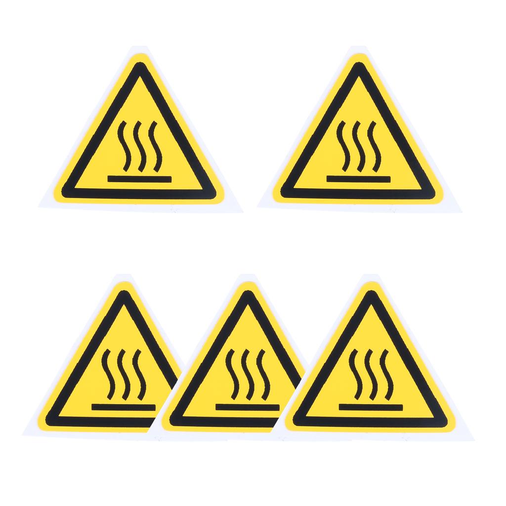 5Pc PVC Warning Signs Sticker Logo Security Safety Labels Water-Resistant Oil-Proof Warning Tag Wall Machine Sticker 25/50/100mm