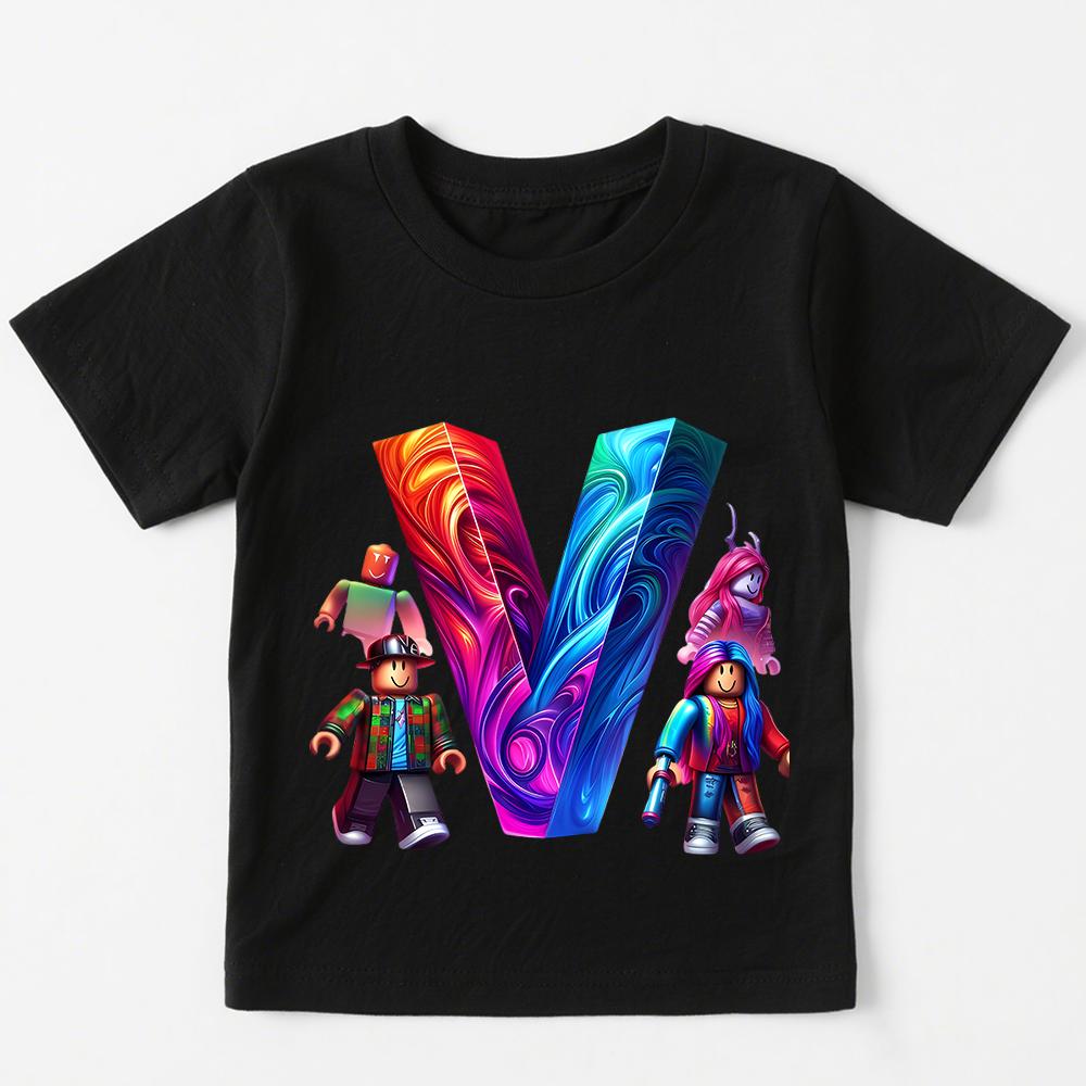 Summer Fashion Cartoon Alphabet Letters Printed Men s T-shirts Men s Short Sleeve Casual Tees Top Women s Summer Clothing XXS