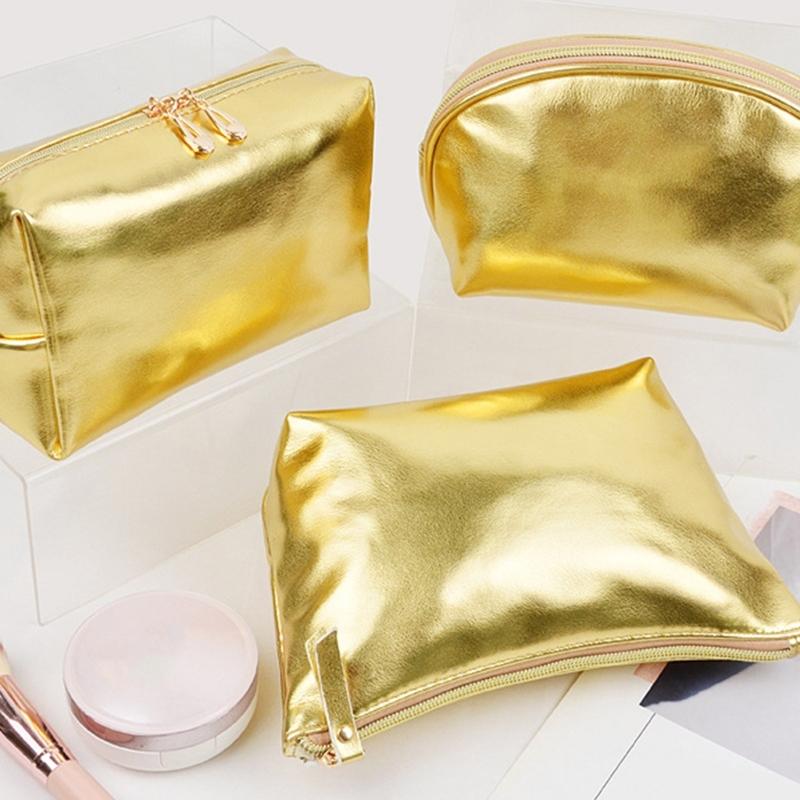 Handheld PU Leather Makeup Bag Versatile Make Up Pouch Cosmetic Travel Organizer