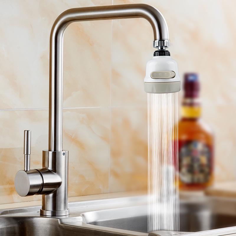 Rubinetto da Cucina Risparmio Idrico e Anti-Schizzo Testa Doccetta a Tre Getto Aeratore Esteso