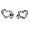 Heart-Shaped Rhinestone Stud Earrings - European & American Fashion Jewelry