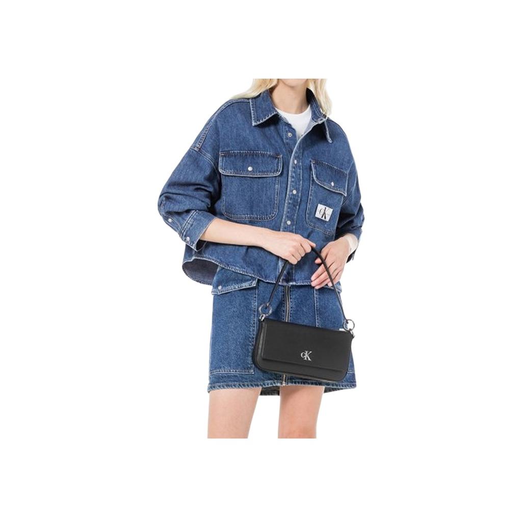 New CALVIN KLEIN Synthetic Material Baguette Bag, Shoulder Bag, Handbag, Crossbody Bag, Shoulder Bag Women's Black DH3458-001
