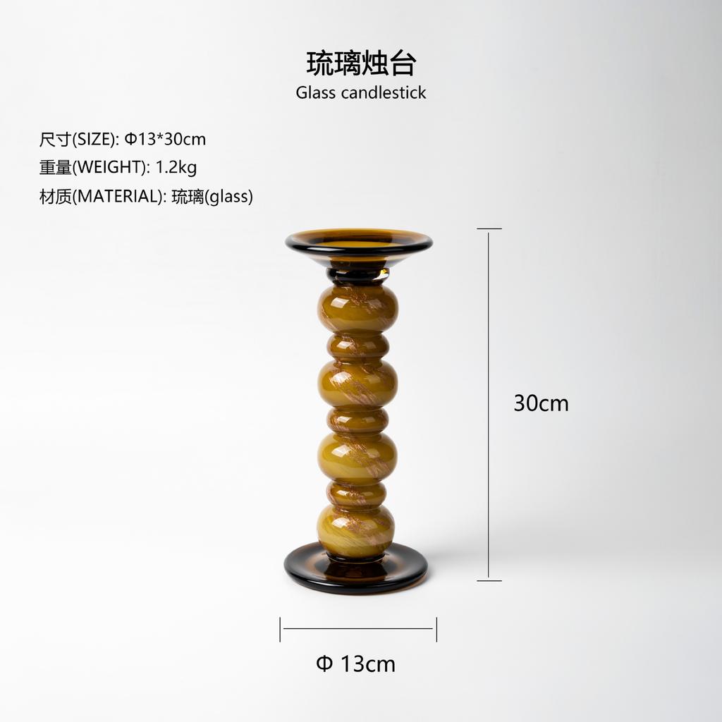 Glass Candlestick Geometric Pebbles Candle Holder Candelabros Decorativos Wedding Centerpieces Decoration