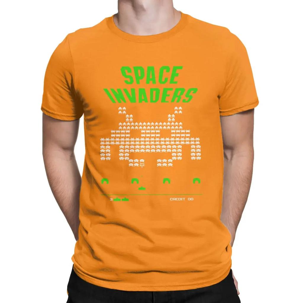 Arcade Space Invaders Video Game Retro Vintage T -Shirt for Arrivals Male Funny Top Tees 100% Cotton Novelty  Plus Size
