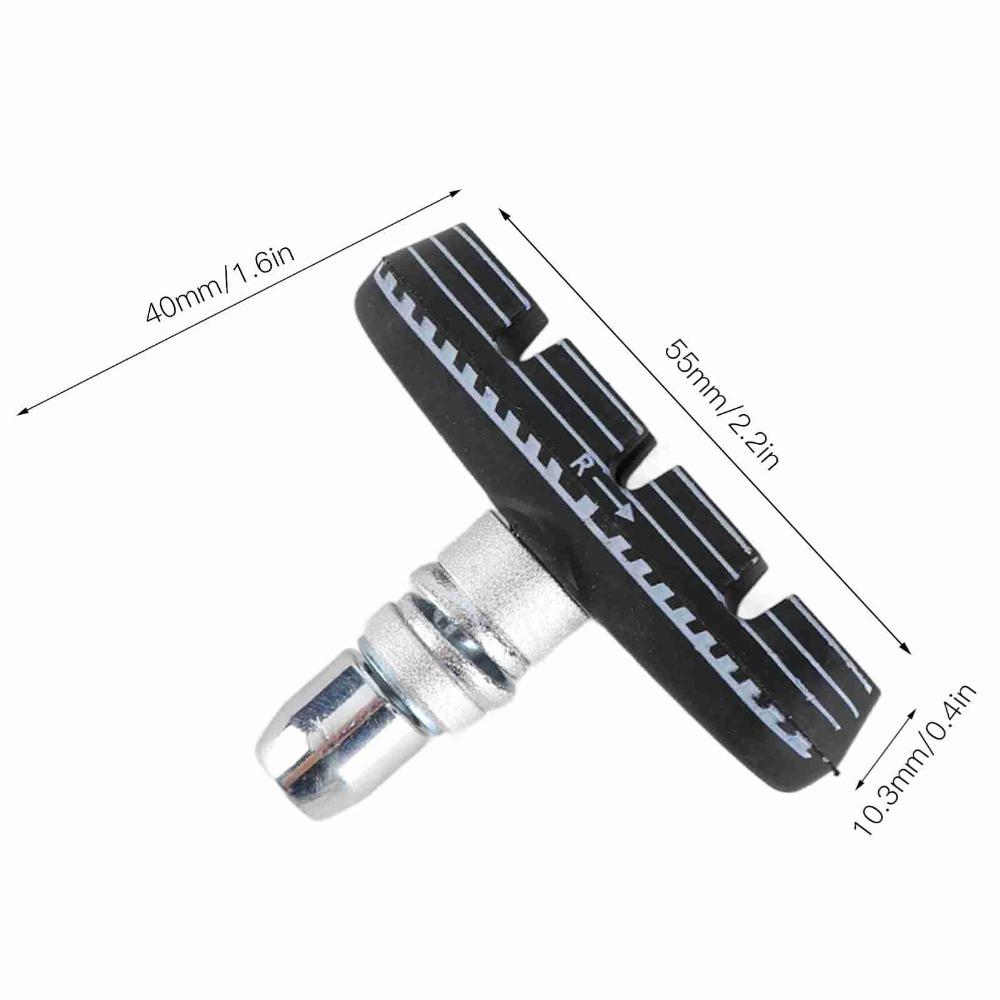 1 Pair 55mm Folding Bike Brake Pads With Nuts Rubber V-Brake Rubber Blocks Black Easy Installation Bike Brake Blocks