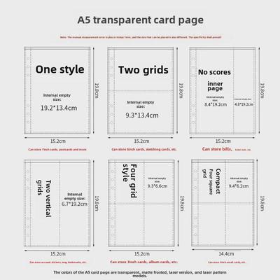Nachfüllpackung für mattes Kartenalbum im A5-Format: 3 Zoll große, mattierte Innenseiten mit 4 Rastern