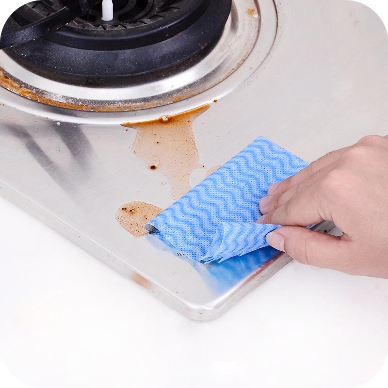 80-Pack Disposable Non-Woven Kitchen Dishcloths, Multi-Purpose, No-Wash, Oil-Free Cleaning Rags