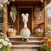 Easter Porch Geese Dress Costume with Dress Hat Bowtie Porch Geese Statue Outfit For Garden Yard Festival Decoration
