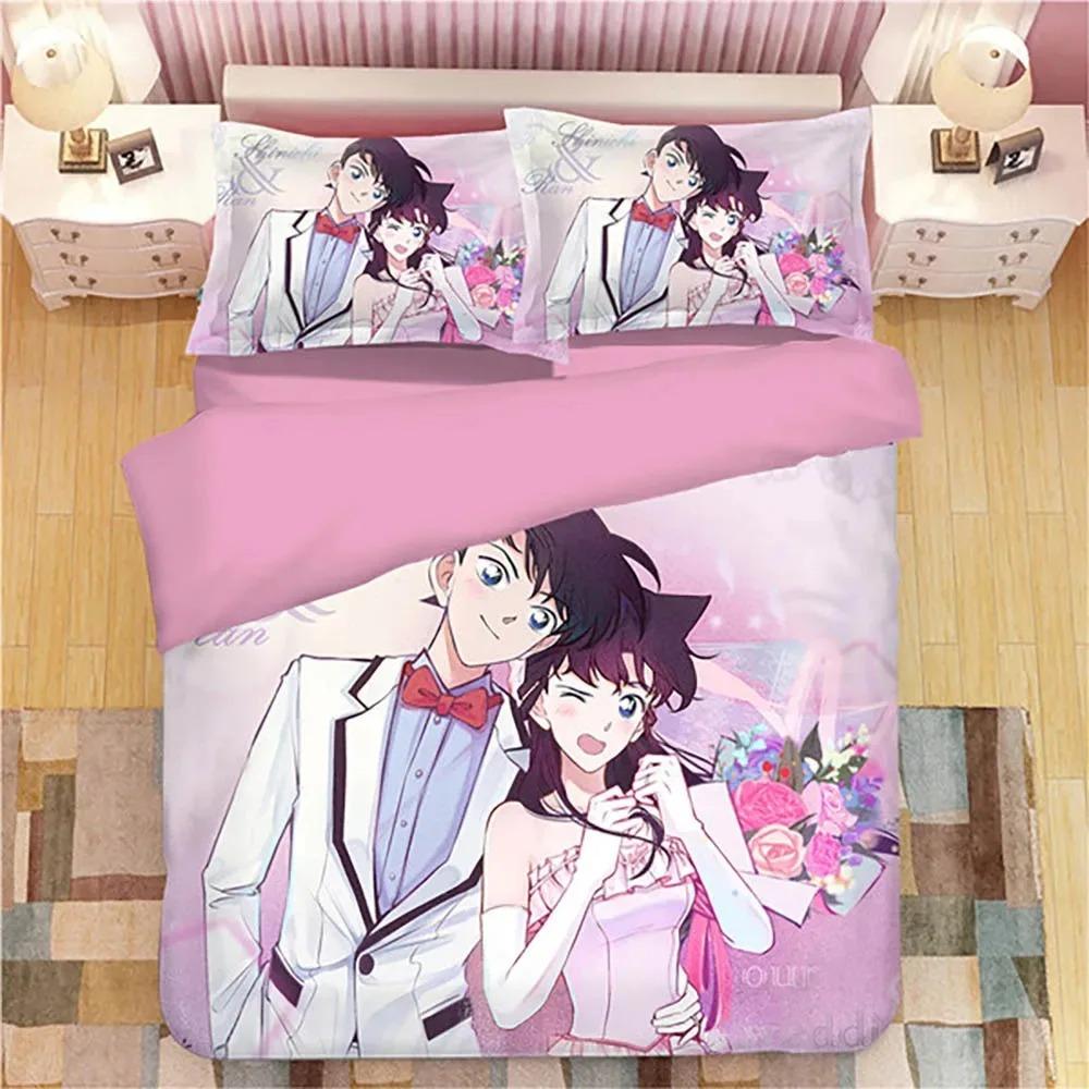 Anime Detektiv Conan Shinichi Bettwäsche Set Jungen Mädchen Twin Queen Size Bettbezug Kissenbezug Bett Jungen Erwachsene Heimtextilienextile