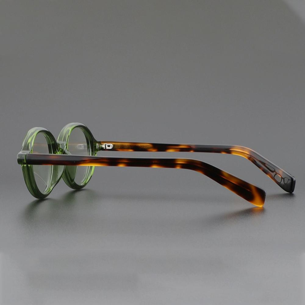 Oval Glasses for Women Retro Acetate Vintage Glasses Frame Optical Round Men Female Brown Green Clear Lens Unisex