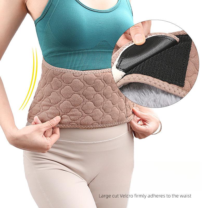Quilted Three-layer Thickened Warm Waist Belt, Velvet Warm Belly Waist Protective Gear, Autumn and Winter Velcro Buckle Warm Waist Protection