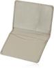 Women's Slim Business Card Holder, 5 Pockets with Memo Holder, Genuine Shrink Leather, Greige