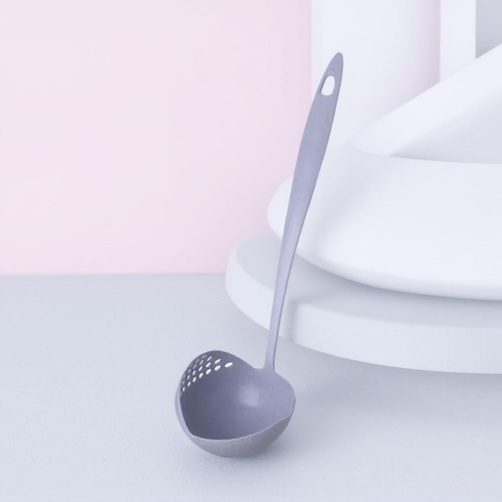 2-in-1 Suppenlöffel mit langem Griff und Sieb für den Heimgebrauch, Küchenschöpflöffel, Doppelfunktion, Geschirr