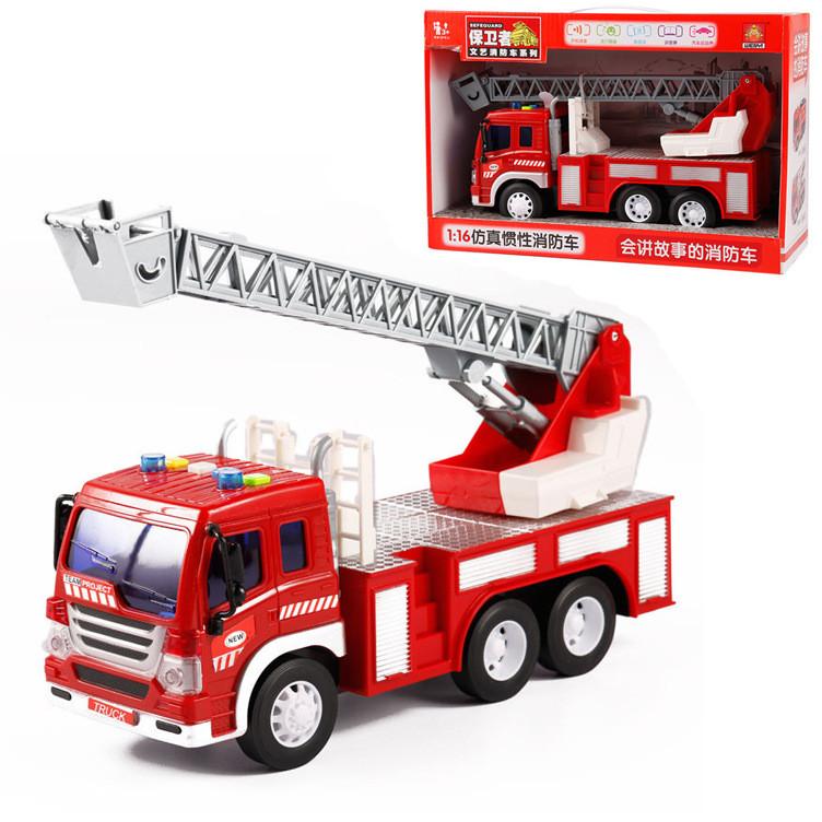 Fire Rescue 1:16 Scale Inertia Toy With Flashing Lights And Sound For Kids