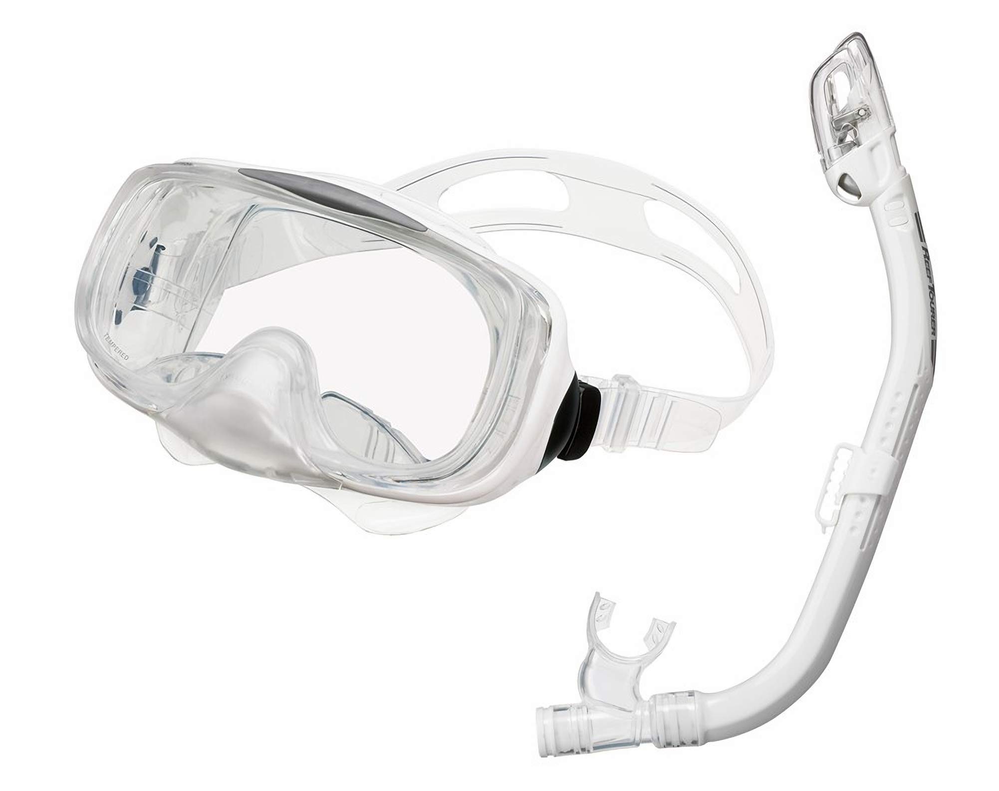 

REEF TOURER Snorkeling Mask Snorkel for Adults Set Silicone White RC0109 2-Piece белый