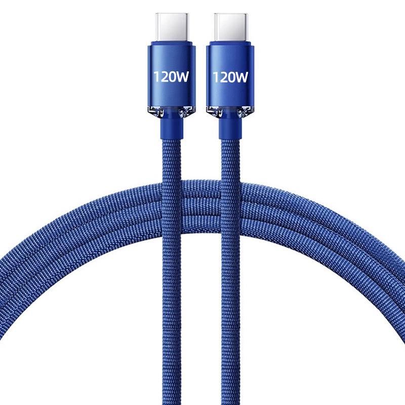 Jingyao 120W Dual Type-C Fast Charging Cable for Huawei and Apple 15/16 Laptops - PD Compatible