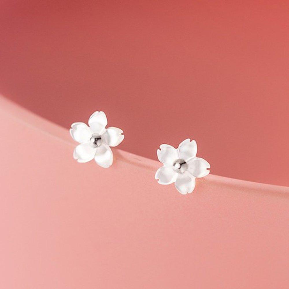 Hermosa:J E077 Silver 925 Silver Earrings Silver Earrings Flower Earrings Mini Earrings Flower Earrings