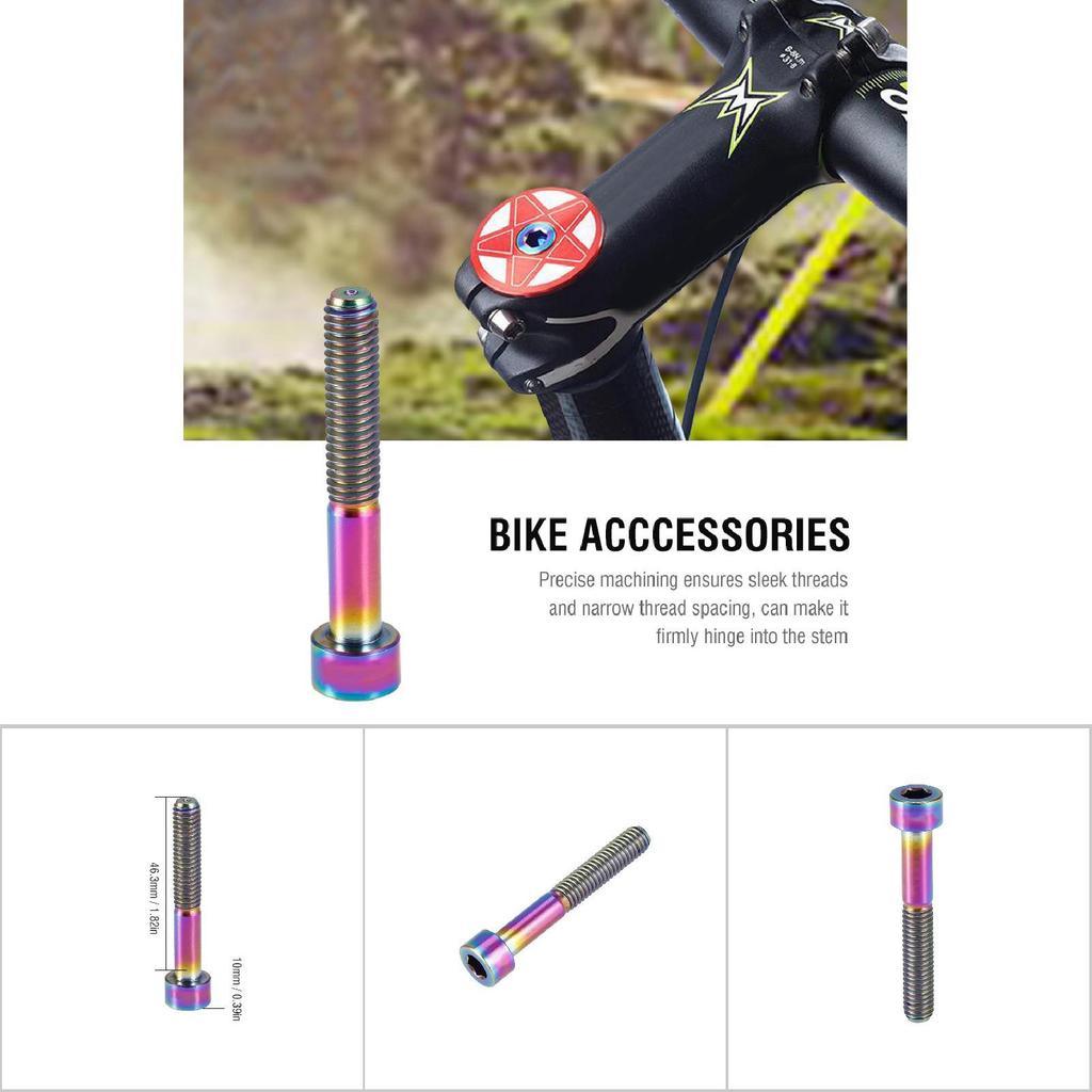 1pc Titanium Cycling Headset Stem M6 Thread Bolt Cycling Accessory (Colorful M640)