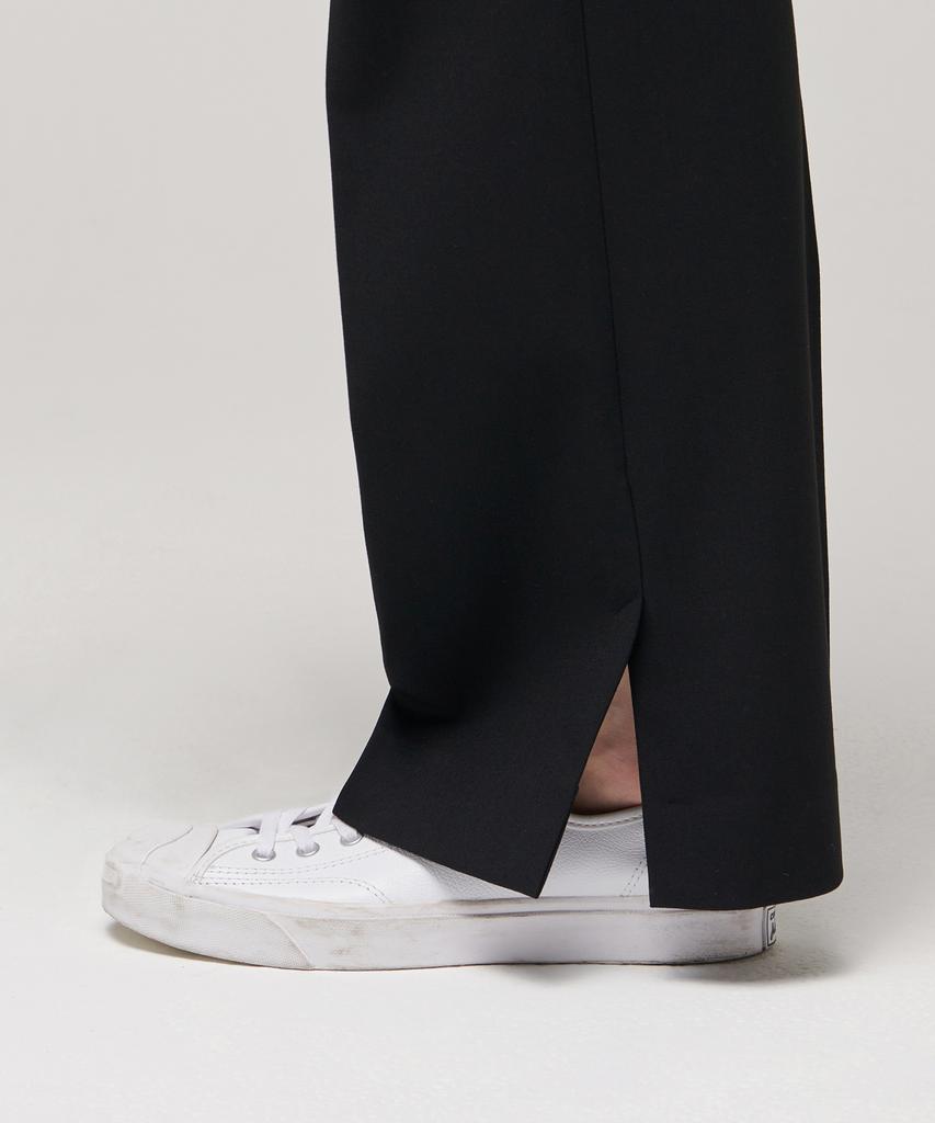 MUSINSA STANDARD WOMAN Women'S Flare Slit Hidden Banding Slacks [Black]