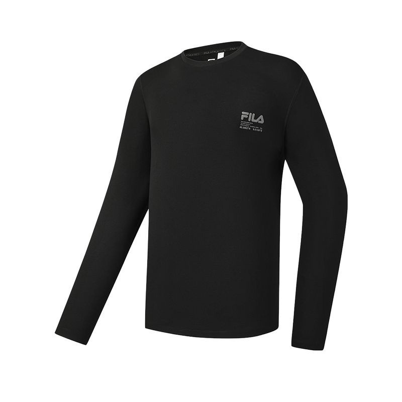 

Fila Фитнес Трикотажная Защита от УФ-лучей Быстросохнущая Футболка с Круглым Вырезом и Длинным Рукавом Унисекс Топы A51U611201F-BK M