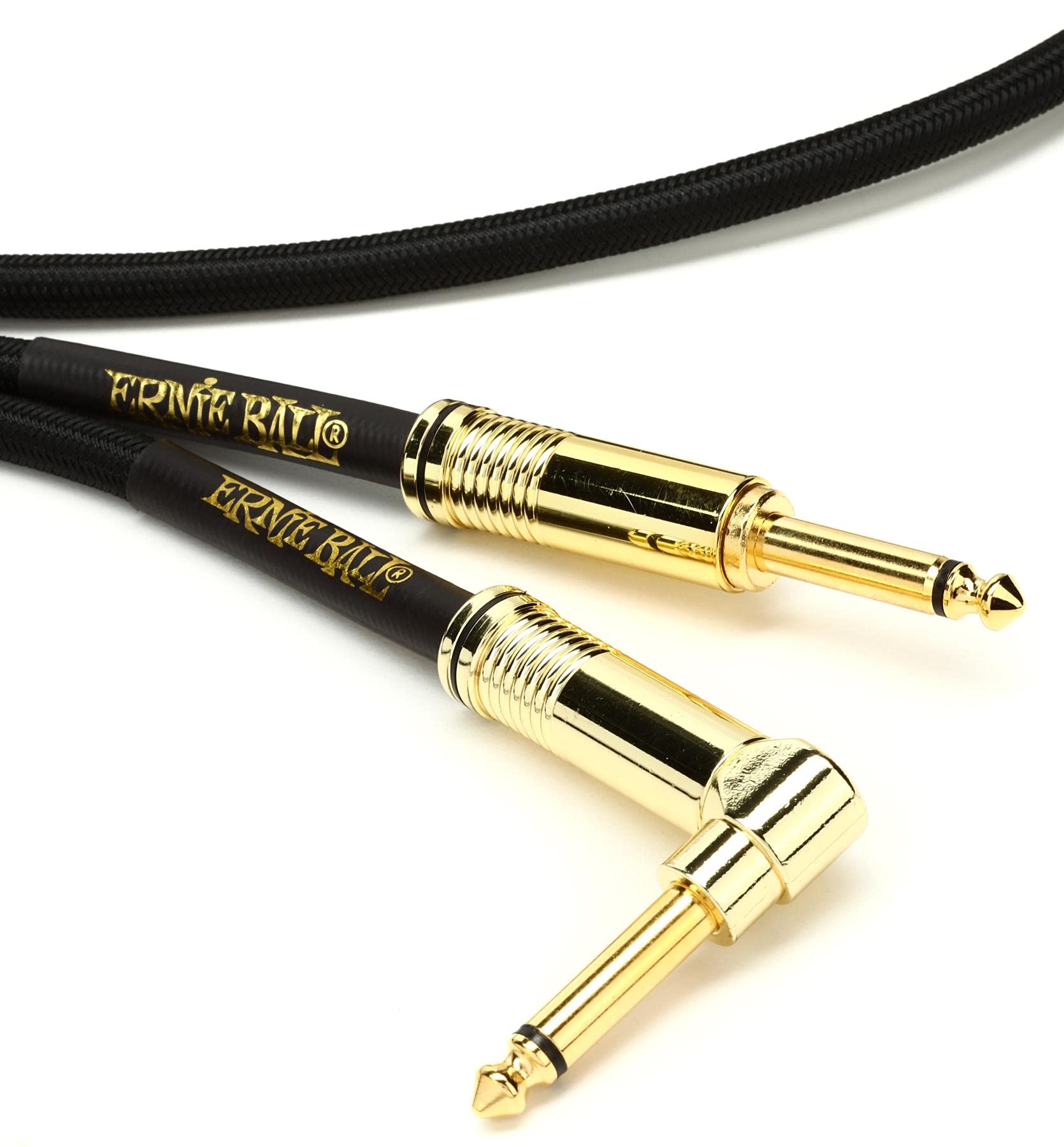 

Genuine Ernie Ball 6086 Braided Instrument Cable, 18 feet (5.49m), StraightAngle, Black