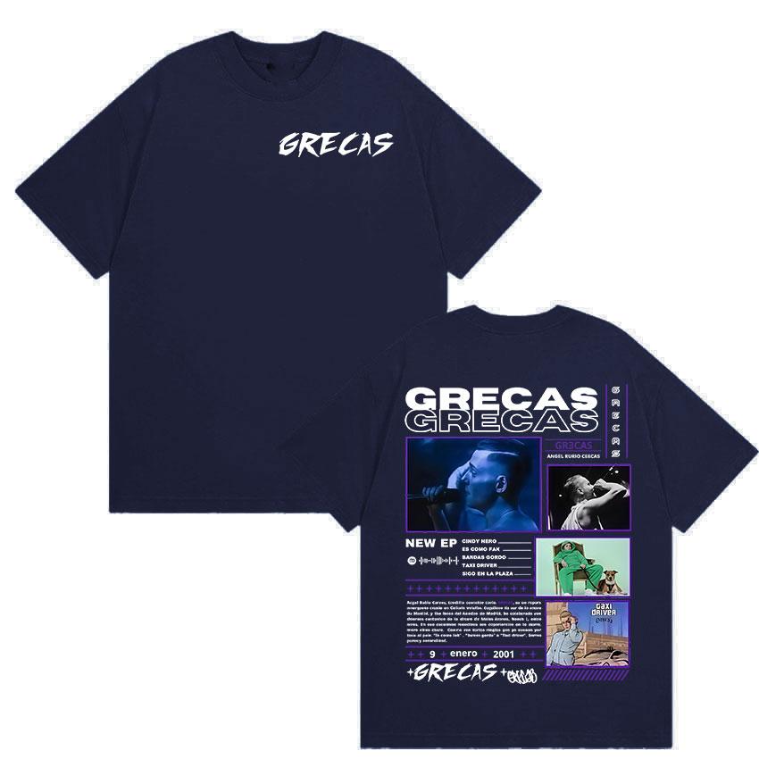 Rapper Grecas Tour 2026 Album Merch Tshirts Men Clothing Fashion Oversized Tshirt Casual Hot Sale Short Sleeve Tees Streetwear