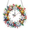 2D/Flat DIY Christmas Acrylic Diamond Painting Ornament with Clock Function Diamond Painting Clock Pendant for Home Decoration