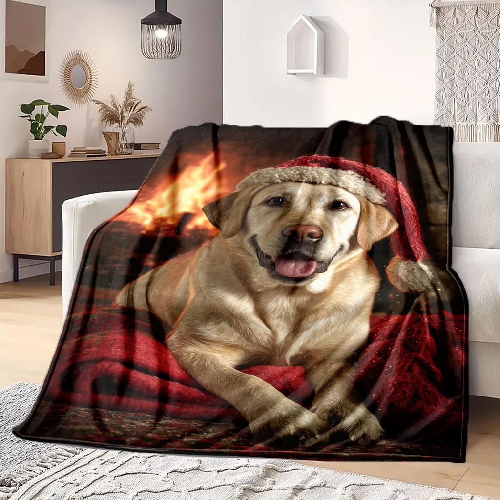 1 ks Flanelová deka s kresleným potiskem, Vysoce kvalitní, Pohodlná pro všechna roční období, Domácí dekorace, Teplo a pohodlí, Perfektní jako vánoční dárek k narozeninám