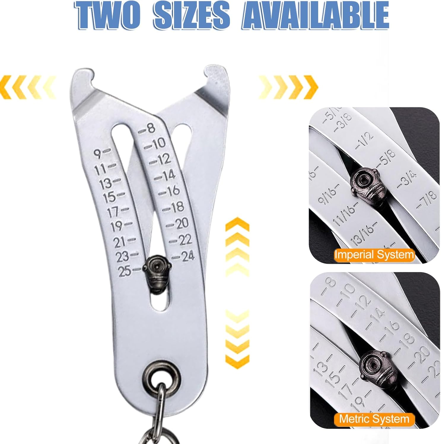 Precise Bolt Size Finder Keychain, Size Catcher, Bolt and Nut Identifier Gauge Size Gauge Precise Bolt Size Finder Keychain