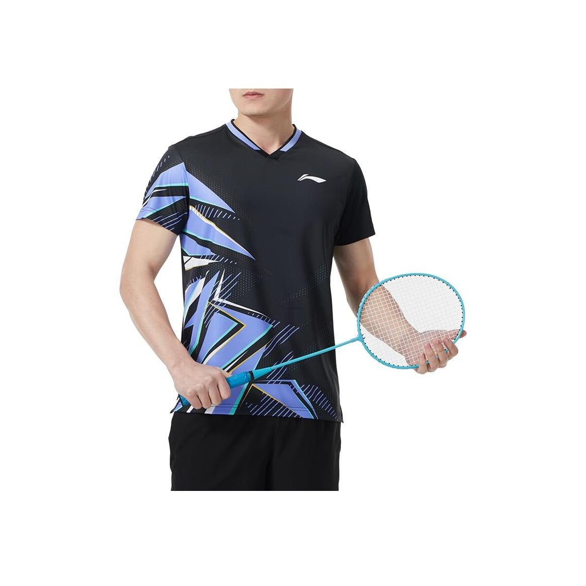 

Li-Ning Футболка с коротким рукавом Color Block Breathable, мужская, черная, AAYU135-1 XS