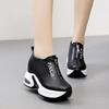 Black Women Sneakers with Platform Wedge Sneakers Women Shoe Casual Lady Vulcanized Shoes White Height Increase Shoes Women